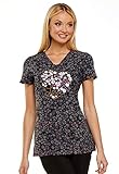 HeartSoul Prints Women Scrubs Top V-Neck HS614, S, Floral Ever in My Heart