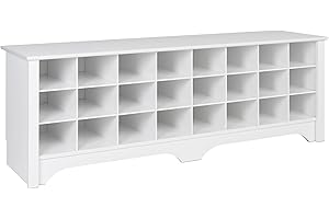 Prepac White Hall Bench with Storage and Seating: The Ultimate Long Shoe...
