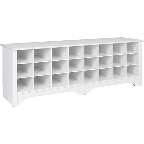 Prepac White Hall Bench with Storage and Seating: The Ultimate Long Shoe...
