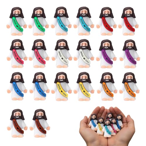 JOVYTH 20 Figuras Miniaturas Jesús – Decoración Cristiana, Estatuas PVC para Pascua, Regalo Religioso, Pesebre, Catequesis, Semana Santa