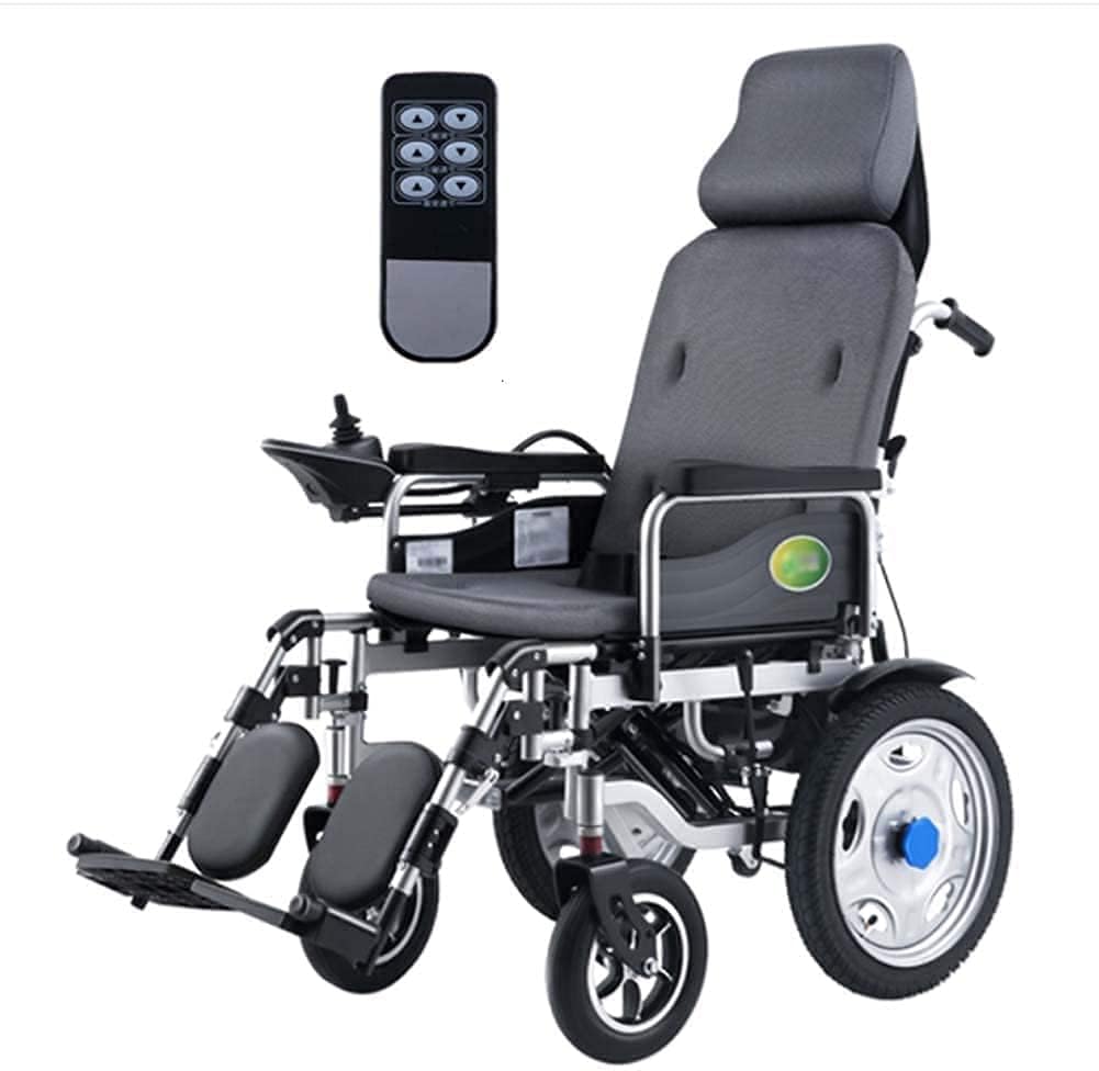 Silla de Ruedas Eléctrica Plegable Ligera y Portátil con Mando a Distancia, Capacidad 150KG, Doble Modo Manual/Eléctrico, Respaldo Ajustable - Batería de Litio 24V, Autonomía 25KM, Motor 250W