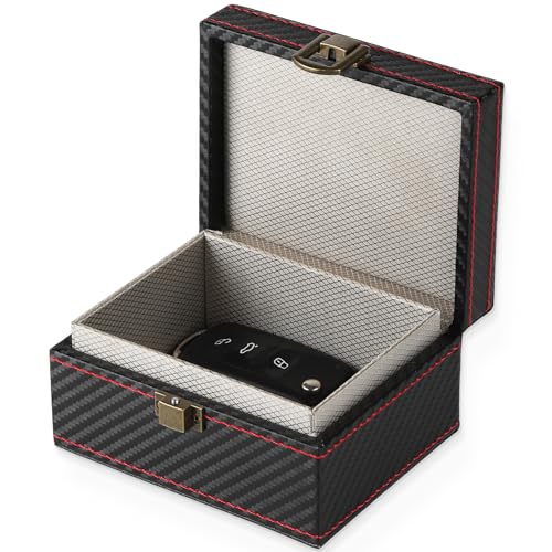 Amiss Faraday Box Caixa de bloqueio de sinal para chave de carro, porta-chaves Faraday Protetor de b