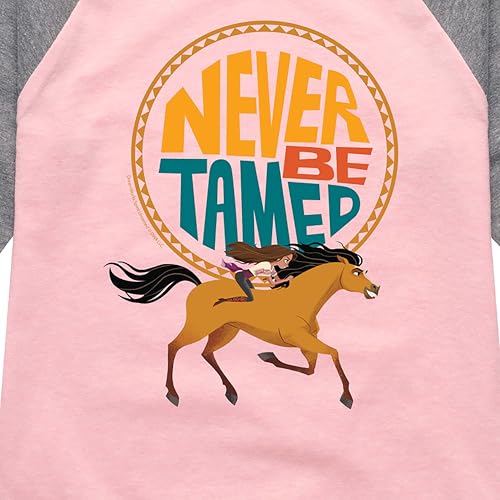 Spirit Riding Free - Never Be Tamed Sunset - Toddler and Youth Girls Raglan Graphic T-Shirt3