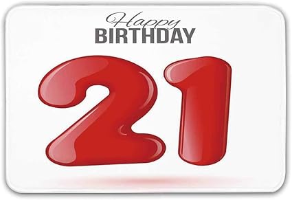 Lis Home 21e Anniversaire Decorations Porte Tapis Main Ecrit Joyeux Anniversaire Citation Paillasson Fete Pour Tapis De Bain Interieur Ou Exterieur Amazon Fr Cuisine Et Maison