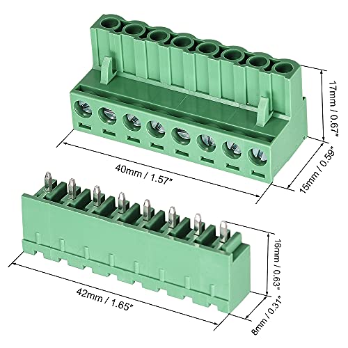 Bloque de terminales de tornillo PCB 5.08mm de 5 pines: conectores macho hembra 4