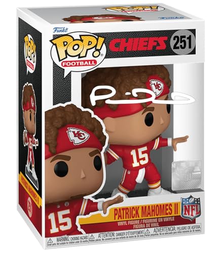 Patrick Mahomes II #251 Red Headband Facsimile Signed Reprint Laser Autographed Funko POP! Football NFL: Kansas City Chiefs Figurine with Protector Case