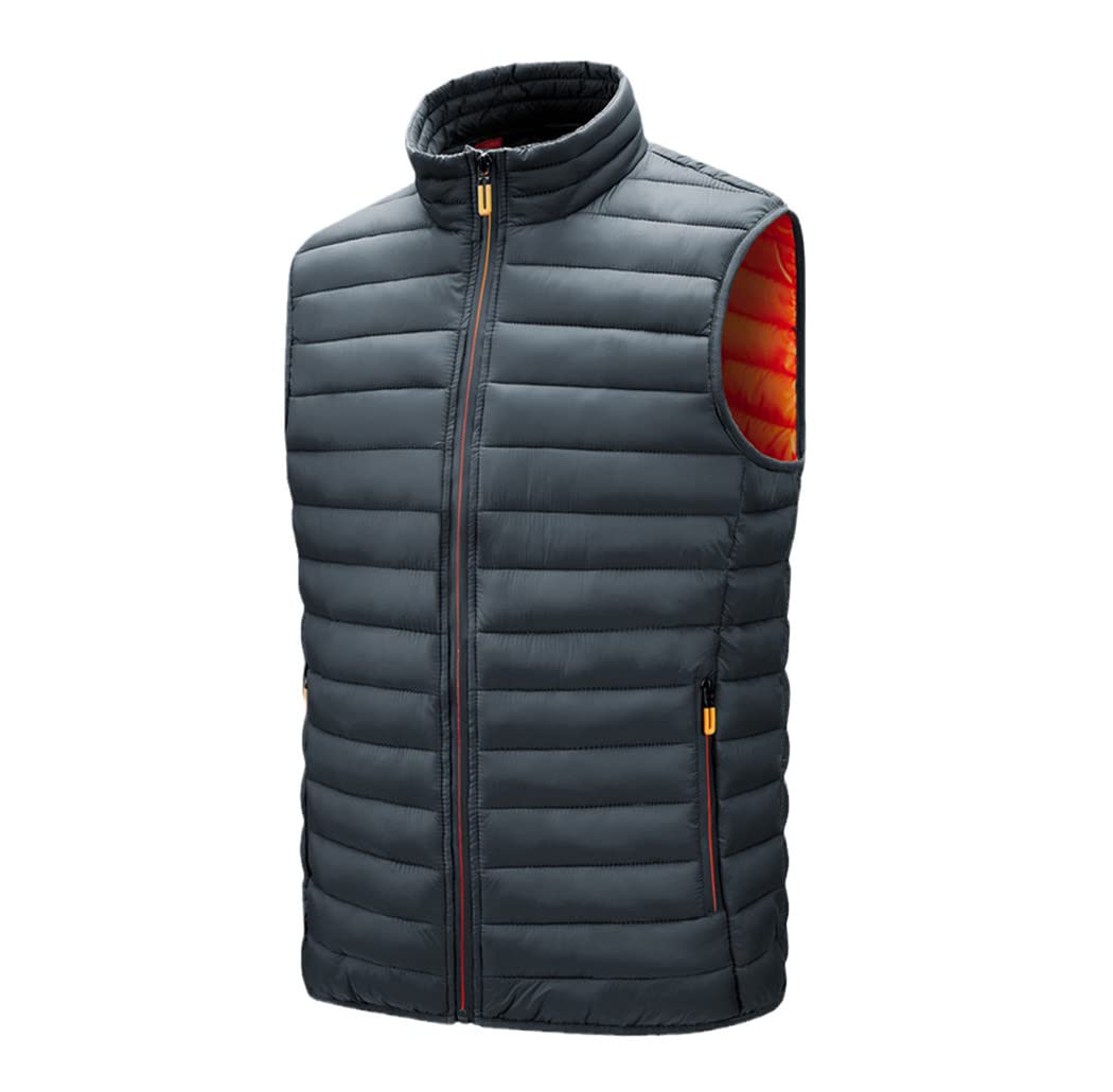 Chaleco acolchado de invierno para hombre casual gris XXL 7