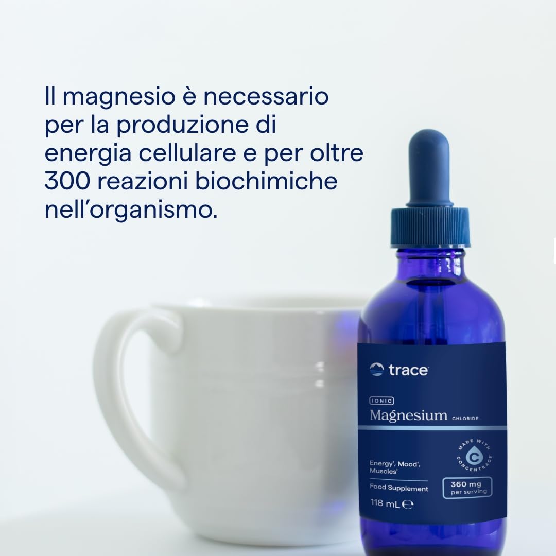 Trace Minerals - Magnesio Ionico Liquido 400 mg | Aiuta a Mantenere le Funzioni Essenziali del Corpo | 118 ml (32 Porzioni)