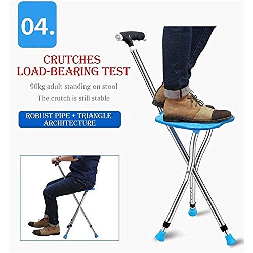 Canne pliante antidérapante avec chaise de canne extérieure pour handicapé - 6