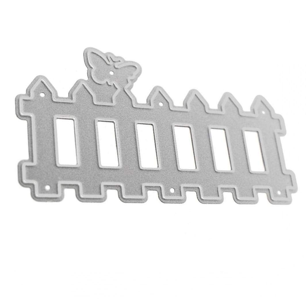 Casecover Silver Metal Cutting Die Fence Craft Die Embossing Cutting Molds For Diy Scrapbooking Photo Album Decorative Making Paper Card Craft Template Stencil