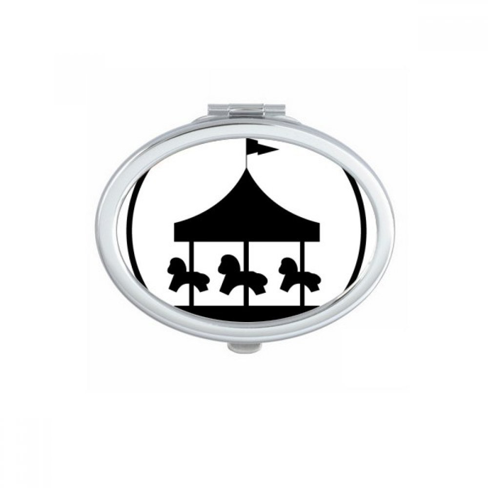 Miroir de poche ovale clown et parc d'attractions pour vos sorties
