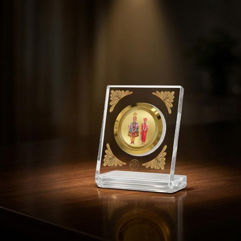 Image of DIVINITI 24K Gold Plated Religious Car Dashboard Frame | Premium God Idol Frame for Car, Home Mandir & Office Table | Spiritual Gift, Decorative Showpiece