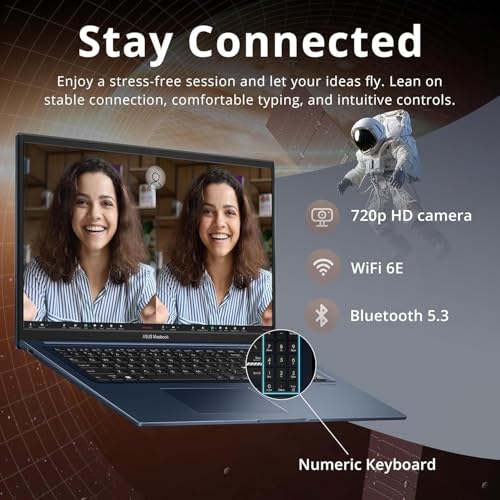 Image of ASUS Vivobook 17.3 Chromebook Laptop For Student & Business, 8GB RAM, 128GB SSD, Intel 6-Core i3 Processor, FHD Anti-Glare IPS, Built for School and Work Game Apps Not Supported, WiFi-6, ChromeOS Flex