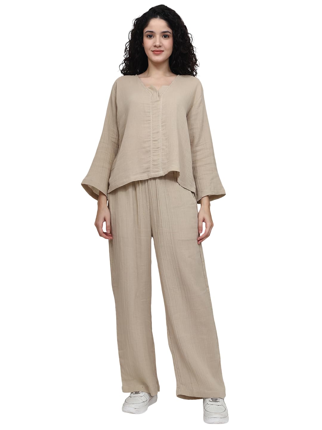 neudis Women's Pure Cotton Co-ord Set, Long Sleeve Top and Trouser-picture-19