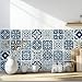 MEIHEA 30 Pack Blue and White Peel and Stick Backsplash, 4x4 Inch Mediterranean Tile Stickers, Waterproof Vinyl Wall Decals for Kitchen & Bathroom