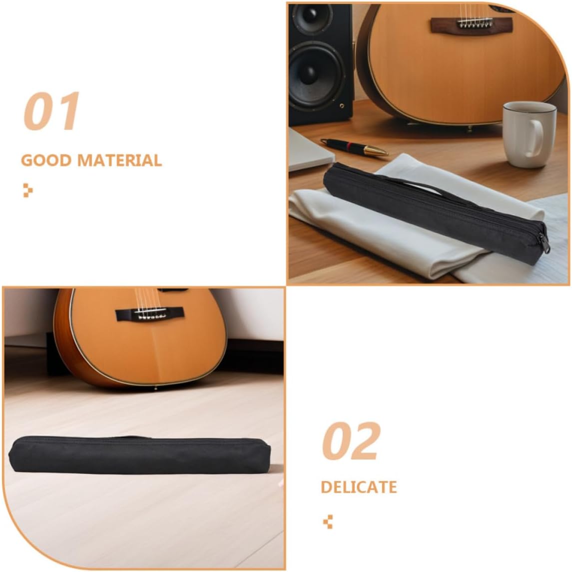 GLEAVI Black Vertical Flute Bag for Flute and Mini Saxophone, Oxford Fabric Waterproof Instrument Case Only, Practical and Easy to Carry Storage Bag for Family and Mothers image 3