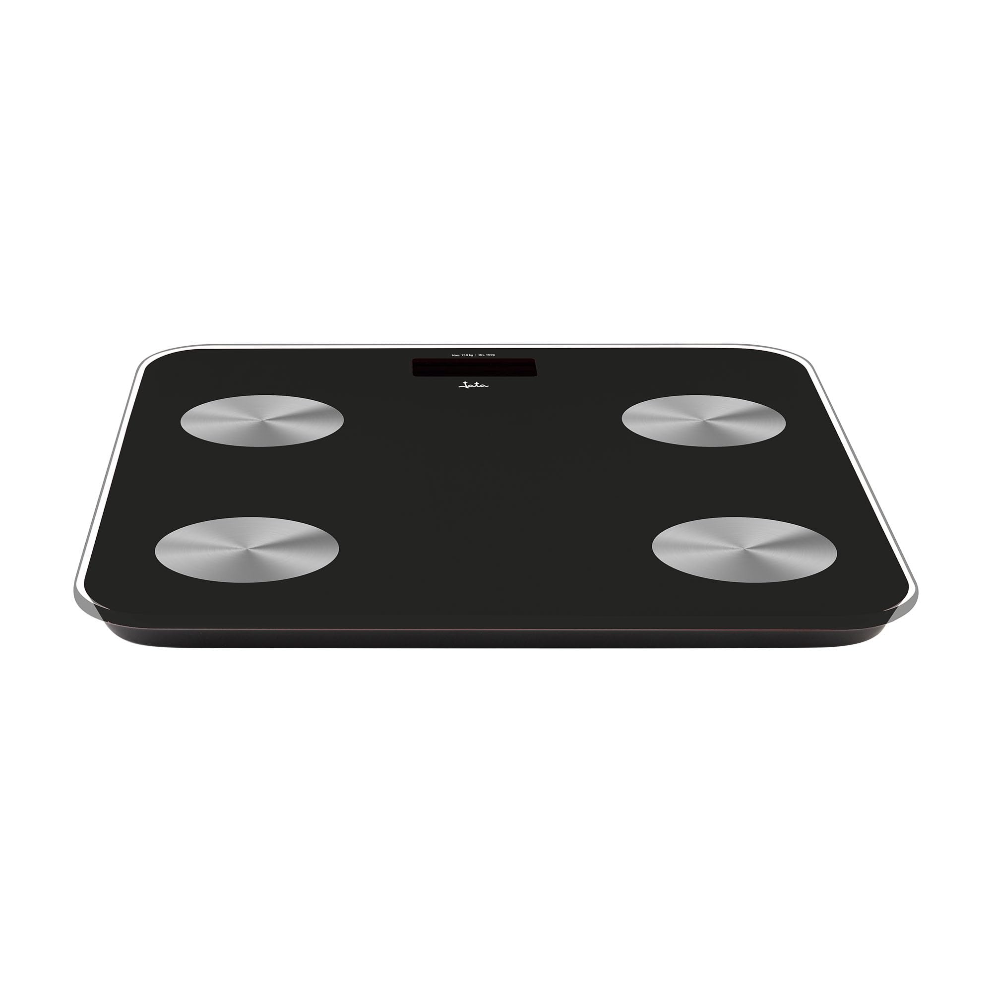 JATA HOGAR HBAS1155 - Báscula Inteligente Digital Bluetooth con App OkOk, Análisis Corporal (Grasa, IMC, Agua, Masa Muscular), 180 kg, 15 Usuarios, Cristal Temperit