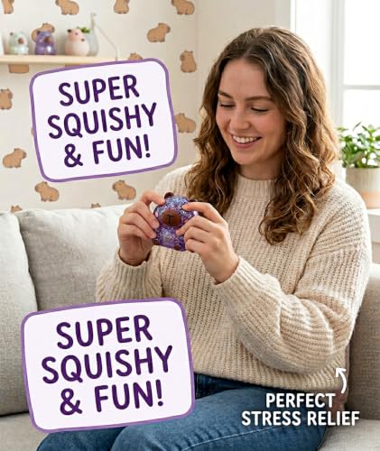 Image of 4 Pcs Capybara Squishy, Taba Squishy, Squishy Toy for Stress Relief, Cute Mystery Dumplings Squishy and Squishy Toy Slow Rising Collection (Purple)