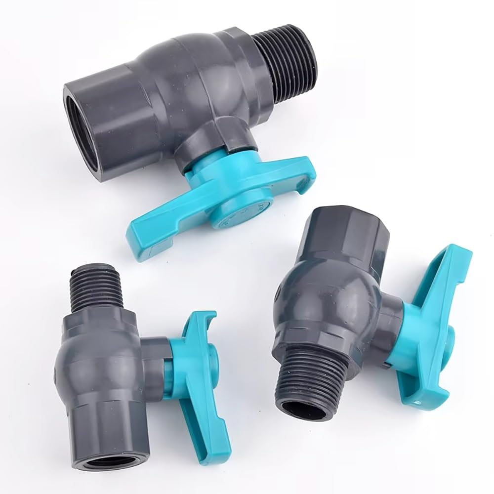 1 szt. Zawór kulowy z PVC, gwint żeński męski 1/2"~2" - zawór sterujący przepływem wody do systemów nawadniających, instalacji wodno-kanalizacyjnych, akwariów i zbiorników rybnych(50mm-1.5 Inch)