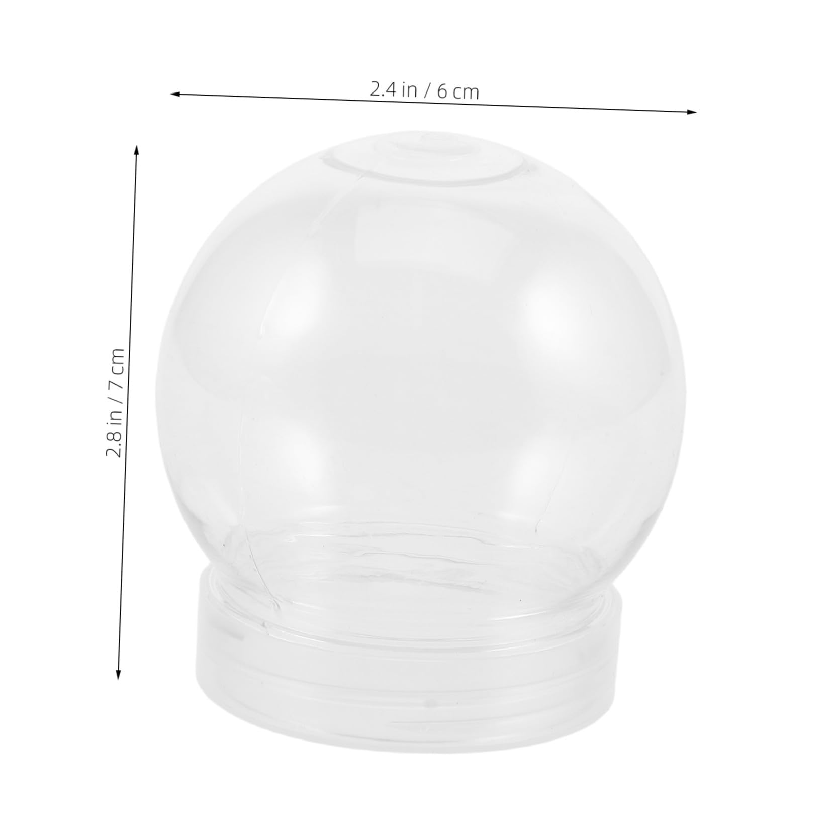 DOITOOL Lot de 15 boules à neige en plastique transparent avec couvercle dévissable, accessoires pour bricolage, artisanat