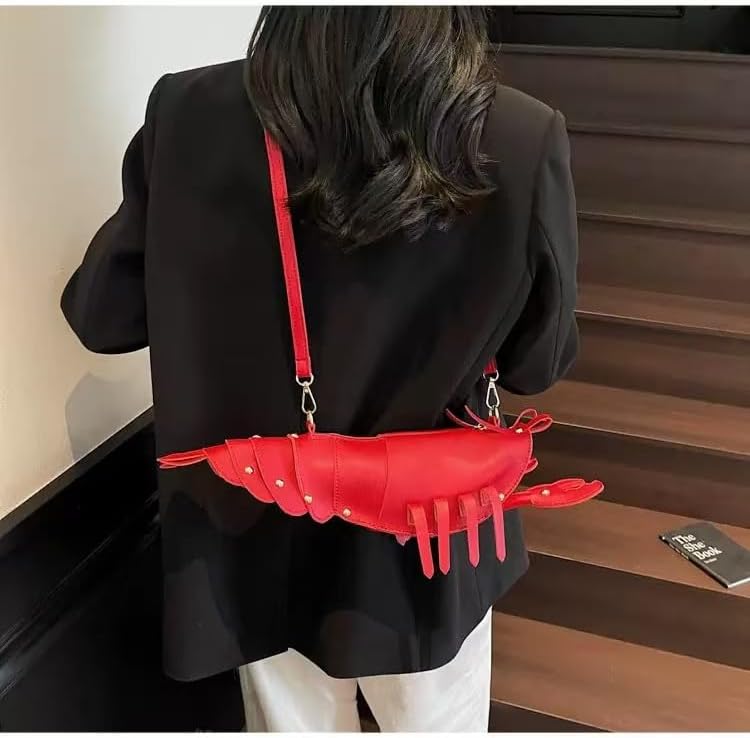 Cute 3D Lobster Shoulder Bag Crossbody Bag, Novelty Purse, Unique Animals Shaped Handbag for Women