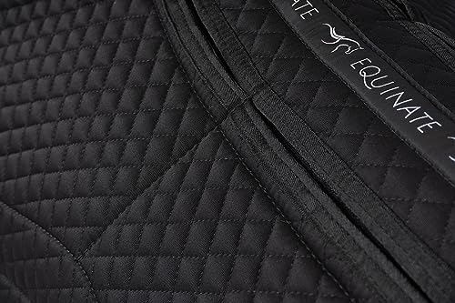 Foto von Equinate 2 Zonen Korrektur Schabracke Odessa für Reitpads und Dressursättel M Schwarz - Satteldecke für Pferd und Pony mit Memory Foam Einlagen, Korrekturpad