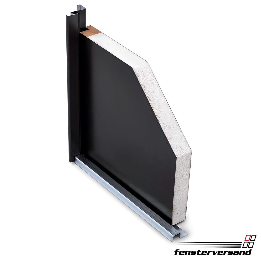 FENSTERVERSAND - Nebeneingangstür nach außen öffnend Stahl, Eingangstür, Nebeneingangstür Anthrazit, Kellertür, Haustüren Eingangstüren, BxH: 770x2010 mm DIN rechts, Türklinke innen, außen