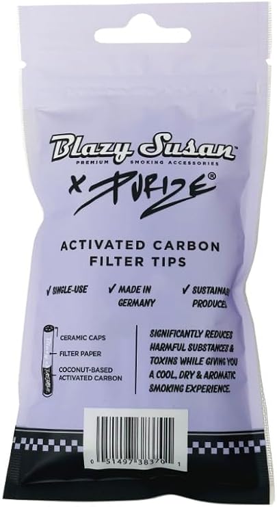 Purple Activated Carbon Filter Tips Xtra Slim 50ct Bag