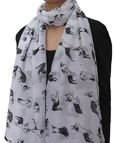 Lina & Lily Sciarpa Stola Donna con stampa Cani