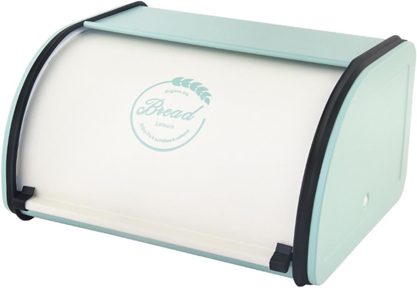 Metal Bread Bin with Lid, Bread Storage Bread Holder, Bread Pastry Box Case for Restaurant Office Farmhouse Home Decorative, White Green S