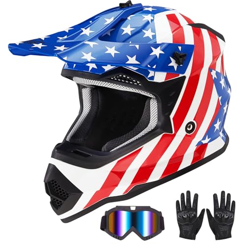 Image of VCOROS Youth Kids Dirt Bike Helmets,Kids Motocross Helmets DOT Approved