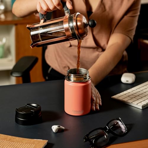 Image of Sipologie Vintage French Press Coffee Maker 350ml, 4-Level Filtration System for Sediment-Free Coffee, Heat-Resistant Durable Borosilicate Glass, Copper