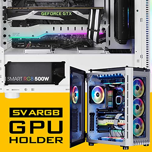 EZDIY-FAB GPU Holder Brace Graphics Card GPU Support Video Card Holder Bracket with 5V 3 Pin ARGB LED, Video Card Sag Holder/Holster Bracket Support RX6700,RTX3090- 309EZ-White by EZDIY-FAB - Image 3