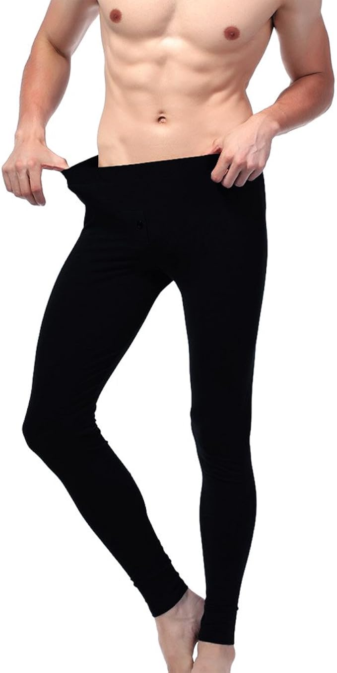 Pack 3 leggings uomo termico con interno felpato Meggings con patta con  clip tessuto elasticizzato (3 Paia: 2 Neri 1 grigio). MWS : Amazon.it: Moda