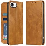 aitikya 適用 iPhone 16e iPhone 17e ケース 手帳型 アイフォン16e いPhone 17e 手帳型ケース カバー アイフォン17e カード収納 財布型 カードケース 耐衝撃 スマホケース PUレザー 全面保護 スタンド機能 ストラップホール付き マグネット式 携帯カバー (レトロ ライトブラウン)