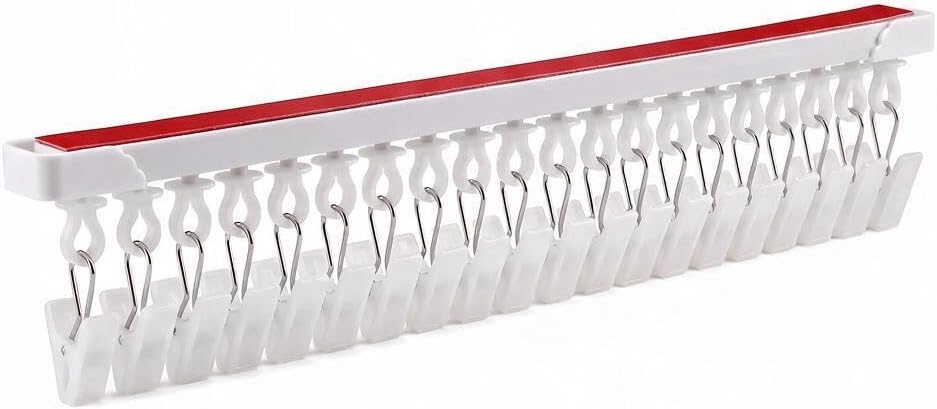 20-Clip Hanging Organizer Rack No Drill Needed