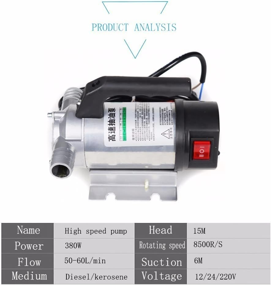 Mini Submersible Portable Electric Water Pump 50l/min 12V/24V/220V Small Auto Refueling Pump Electric Automatic Fuel Transfer Pumps(12v)