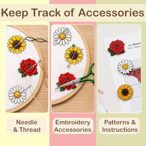 Image of Kraftex Magnetic Needle Minder. Needleminder for Embroidery & Sewing. Cute Needlepoint Accessories. Magnetic Needle Holder for Cross Stitch. Cute Magnet Pin Gift