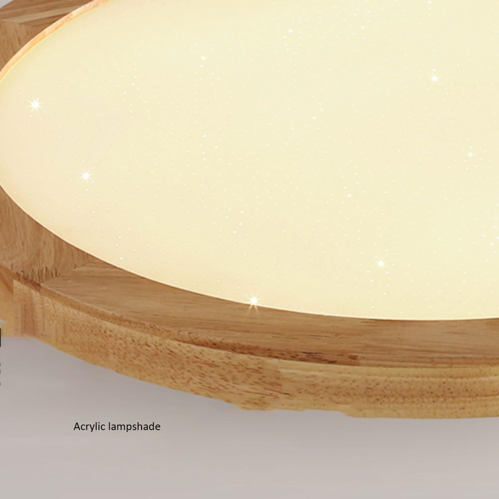 Lampa sufitowa do przedpokoju, balkonu, mała, ultracienka lampa sufitowa LED z drewna słojowanego, do montażu podtynkowego, płaskie, okrągłe oświetlenie szafy o mocy 15 W, niskopro