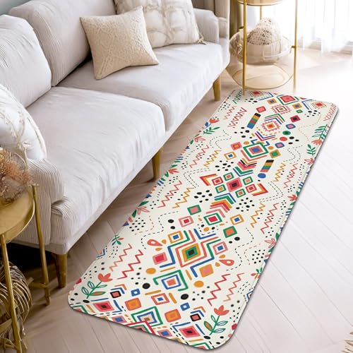Tapis de couloir hexagonal géométrique multicolore pour buanderie - 4