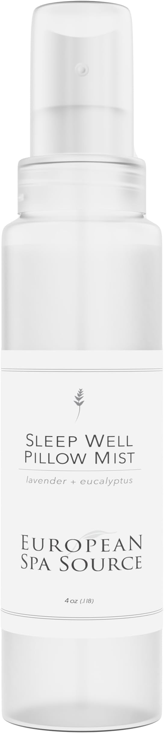 Sleep Well Eucalyptus + Lavender Pillow Mist Spray for Aromatherapy, At Home Spa Experience, Tension Relief, Sleep Support, and Relaxation, 4 fl oz.