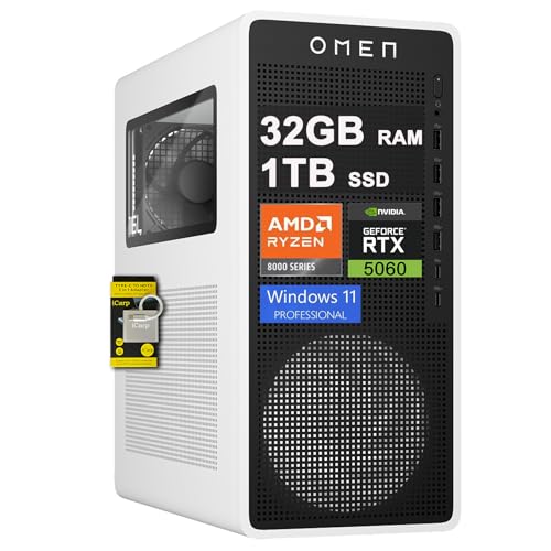 HP OMEN 16L �Q�[�~���O AI �f�X�N�g�b�v�R���s���[�^�[ AMD 8�R�A Ryzen 7 8700G 32GB RAM 1TB SSD GeForce RTX 5060 8GB GDDR7 (�ő�614�g�b�v) Type-C 80 Plus �v