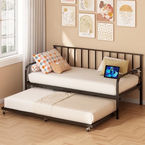 La Mejor Recopilación de Cama Canguro Coppel los más recomendados. 41 GILLAS Sofa Cama Individual con Ruedas, Base Cama Sofa Individual para Sala, 2 Puertos USB y 2 Salidas de CA, Marco de Cama de Metal, Cama Convertible con Ruedas Plegable para Sala...