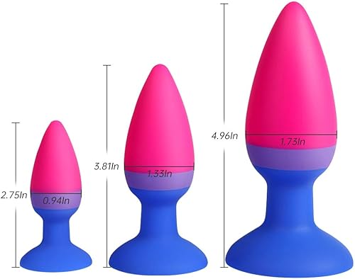Miniatura 4 de Kit de entrenamiento de tapones anales de silicona, juego de 3 tapones anales con fuerte ventosa, juguete sexual anal para principiantes, hombres y