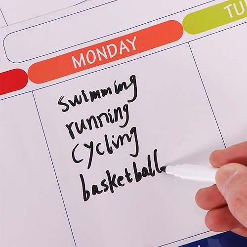 Miniatura 6 de Calendario de nevera magnético borrado en seco, calendario mensual pizarra blanca (QX158)