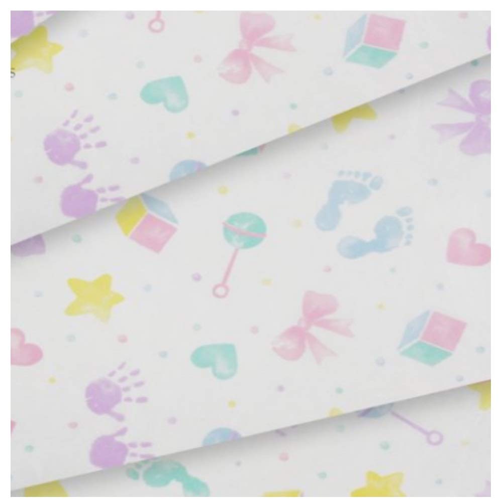 Baby Hand & Foot Prints - Acid Free Tissue Wrapping Paper Sheets 50x75cm (5 Sheets)