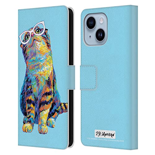 Étui portefeuille cuir iPhone 14 Plus housse protection chat