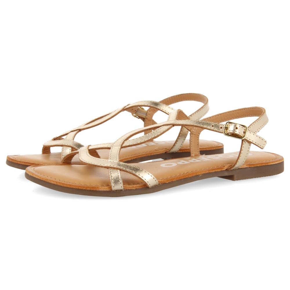 GIOSEPPO Women's lamim Sandal, Gold, 4 UK