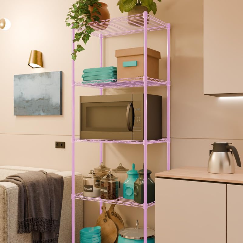 Image of 5-Shelves Heavy Duty Steel Storage Rack | Multipurpose Shelving Unit for Kitchen, Home & Utility