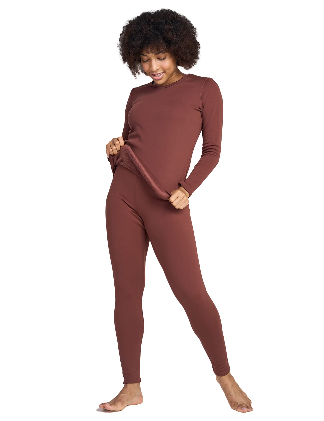 LAPASA Completo Termico Donna Fodera in Micropile Calore Base L17 - Abbigliamento Intimo Invernale Maglietta Pantaloni Calzamaglia Tuta Sci Trekking